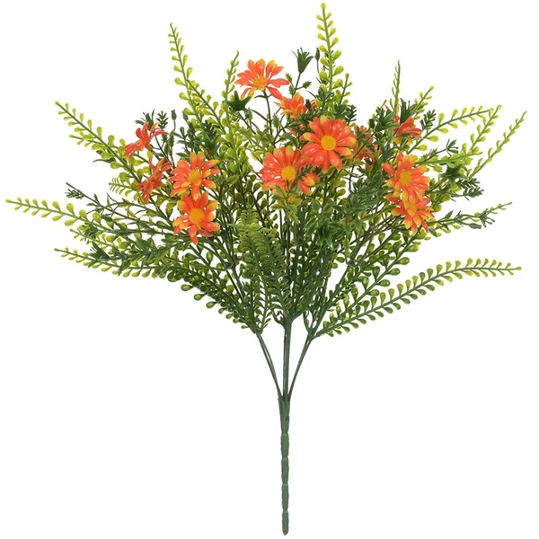 Buquê de Margarida laranja com folhagem x14 37 cm
