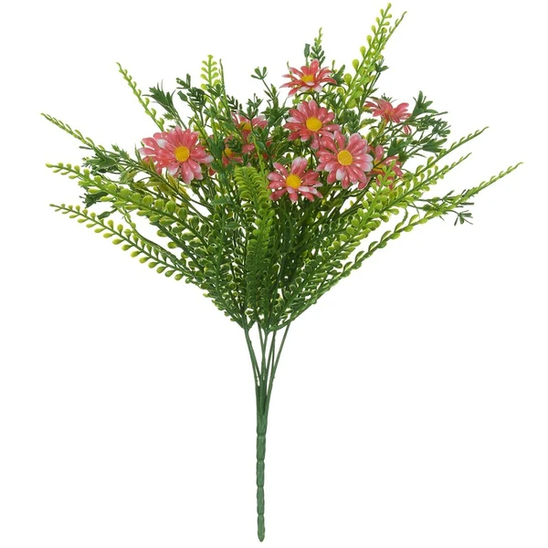 Buquê de Margarida vermelha com folhagem x14 37 cm