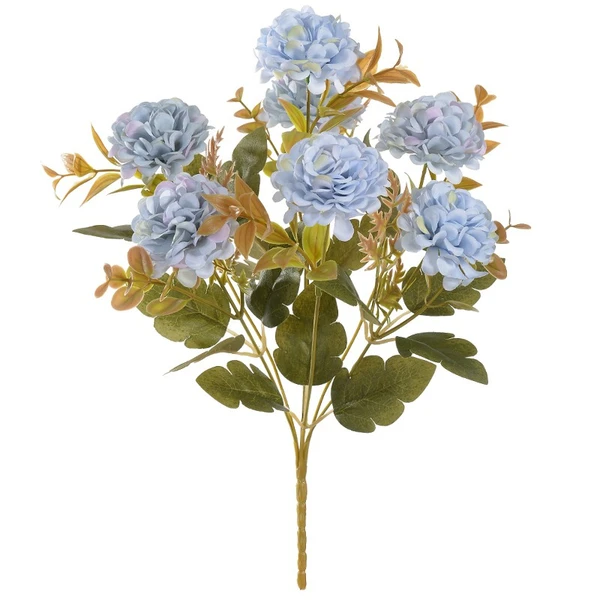 Buquê de flores Mum azul outono x7 38 cm