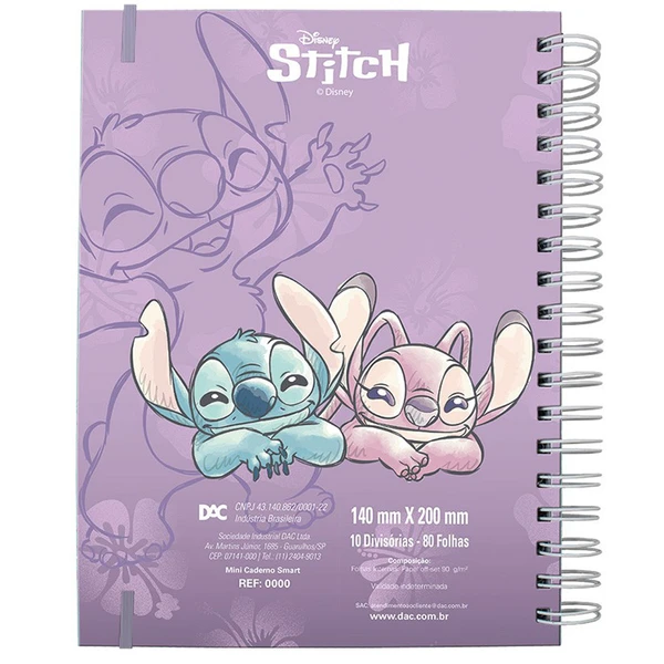 CADERNO SMART MINI STITCH DAC 10 DIVISÓRIAS 80 FOLHAS