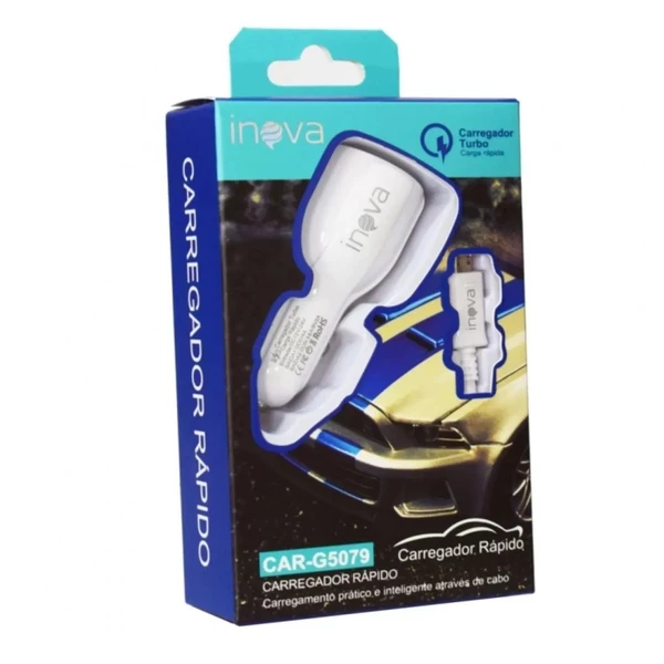 CARREGADOR VEICULAR TURBO DUPLO USB