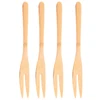 CONJUNTO 4 GARFOS DE BAMBU PARA PETISCO LYOR 18CM