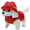 Cachorro divertido que late e anda