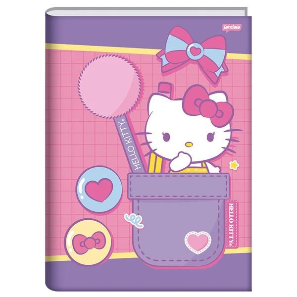 Caderno brochura 1/4 Hello Kitty Jandaia 80 folhas
