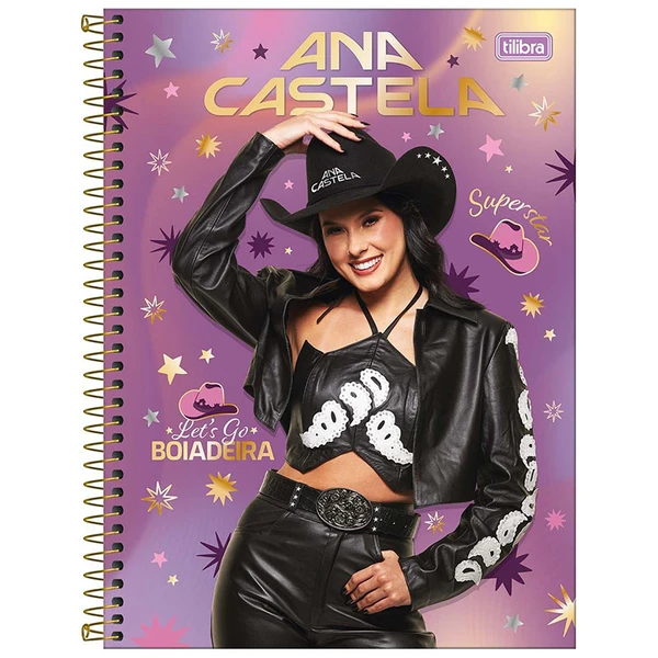 Caderno espiral universitário Ana Castela Tilibra 10 matérias 160 folhas 20x27,5