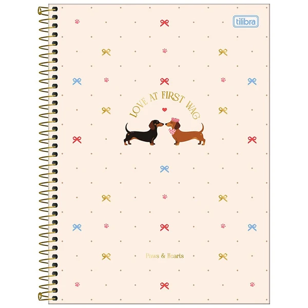 Caderno espiral universitário Brownie The Dog Tilibra 15 matérias 240 folhas - capas sortidas