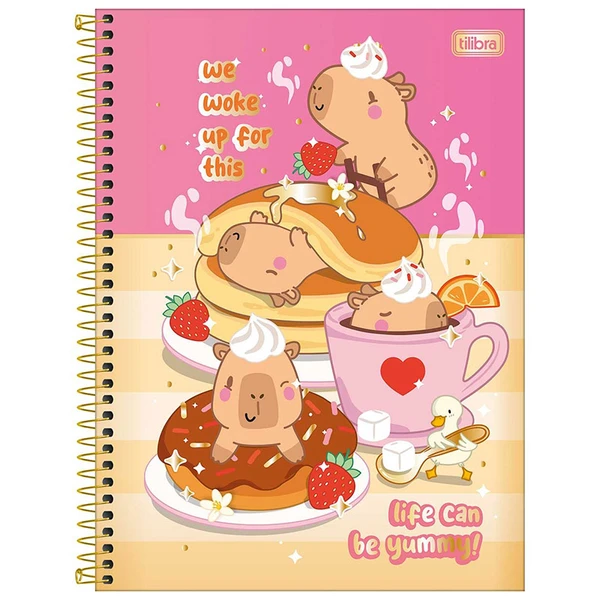 Caderno espiral universitário Capyclub Tilibra 1 matéria 80 folhas - capas sortidas