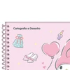 Caderno espiral universitário Cartografia e Desenho My Melody Sanrio Jandaia 80 folhas