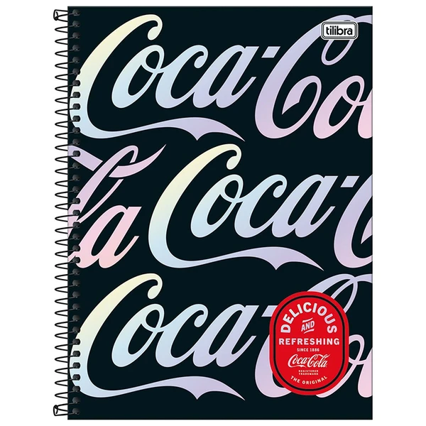 Caderno espiral universitário Coca-Cola Tilibra 10 matérias 160 folhas 20x27,5