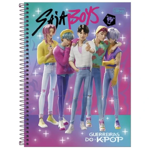 Caderno espiral universitário Guerreiras do K-pop Tilibra 10 matérias 160 folhas - capas sortidas