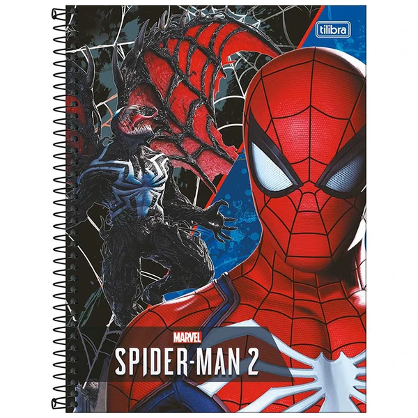 Caderno espiral universitário Homem-Aranha Marvel Tilibra 1 matéria 80 folhas 20x27,5