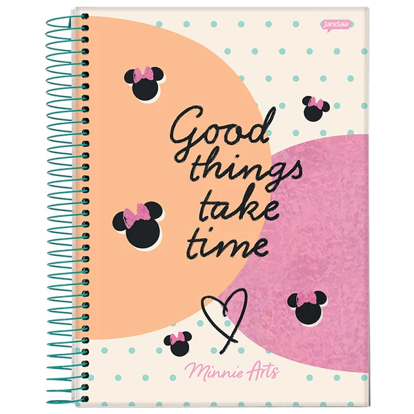 Caderno espiral universitário Minnie Arts Jandaia 160 folhas