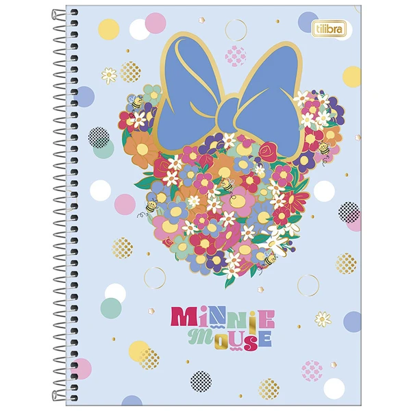 Caderno espiral universitário Minnie Mouse Tilibra 1 matéria 80 folhas - capas sortidas