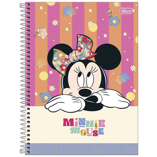 Caderno espiral universitário Minnie Mouse Tilibra 1 matéria 80 folhas - capas sortidas
