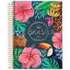Caderno espiral universitário Passaporte Brasil Jandaia 160 folhas
