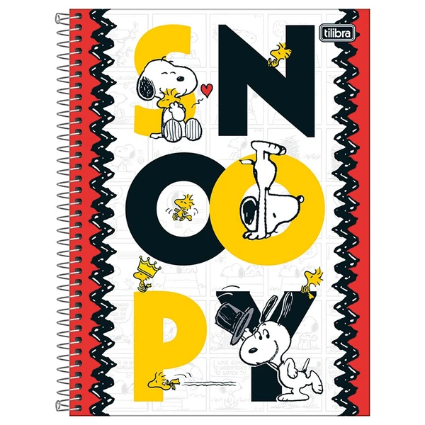 Caderno espiral universitário Snoopy Tilibra 1 matéria 80 folhas - capas sortidas