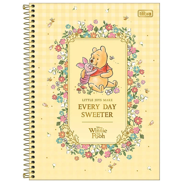 Caderno espiral universitário Ursinho Pooh Tilibra 15 matérias 240 folhas - capas sortidas
