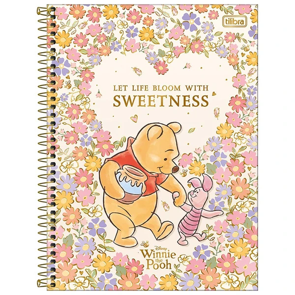 Caderno espiral universitário Ursinho Pooh Tilibra 15 matérias 240 folhas - capas sortidas