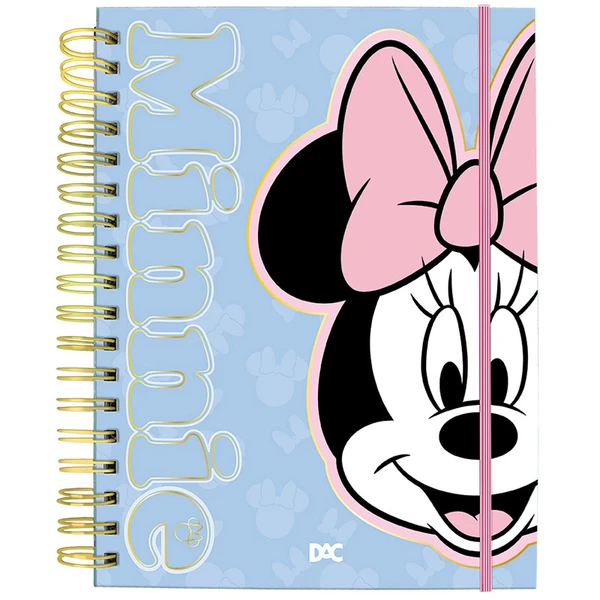 Caderno inteligente espiral Smart Universitário Minnie Mouse Disney DAC 80 folhas 20x27,5