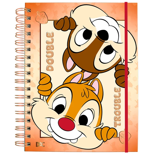 Caderno inteligente espiral Smart universitário Tico e Teco Disney DAC 10 divisórias 80 folhas 20x27,5