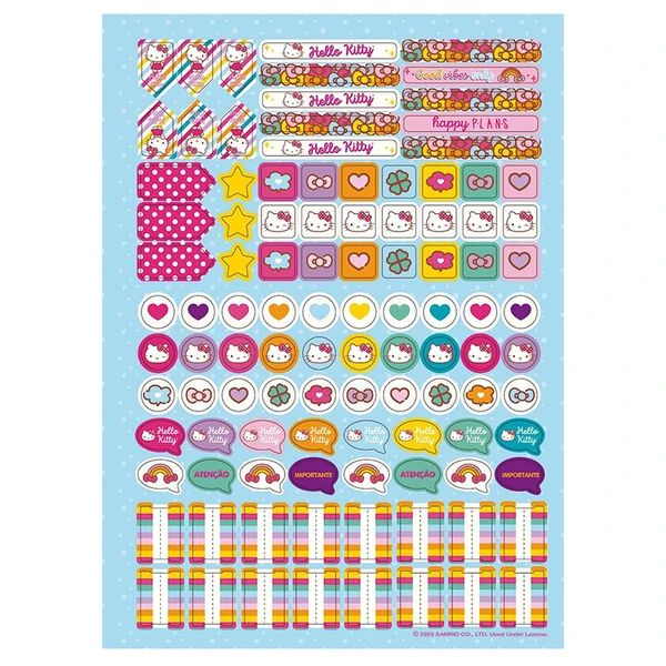 Caderno inteligente espiral universitário Neo Jandaia Hello Kitty 80 folhas 20x27,5