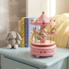 Caixa de música infantil Carrossel - rosa