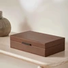 Caixa decorativa com revestimento em PU marrom Mart 26x16x7