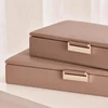 Caixa decorativa com revestimento em PU rosa seco Mart 21x12x4
