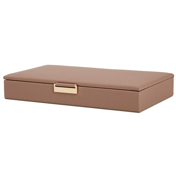 Caixa decorativa com revestimento em PU rosa seco Mart 21x12x4