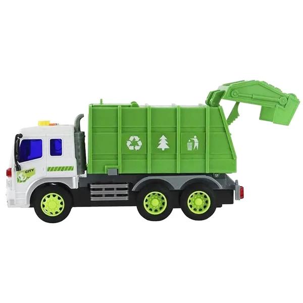 Caminhão de coleta de lixo com luz e som City Sanitation 1:16