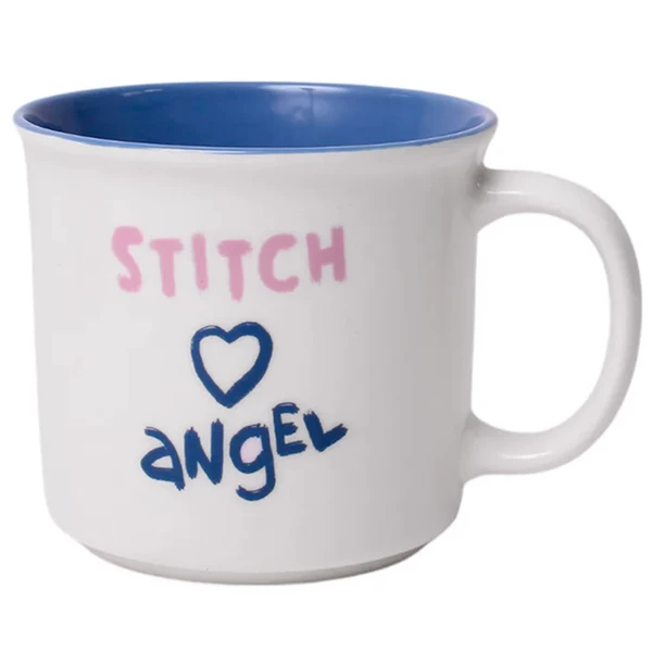 Caneca Stitch e Angel Disney Zona Criativa 350 ml