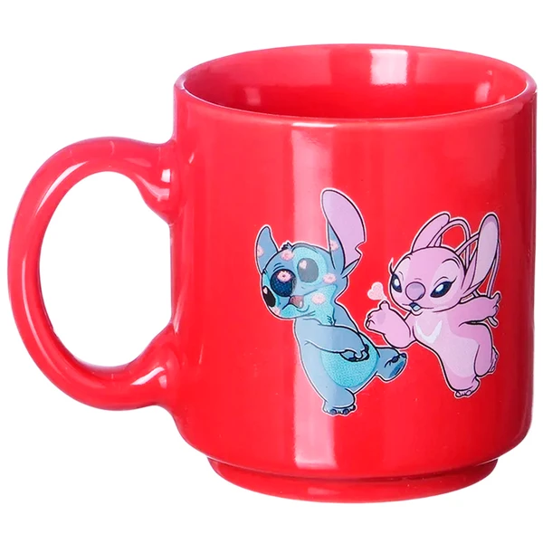 Caneca Stitch e Angel Love Disney Zona Criativa 100 ml