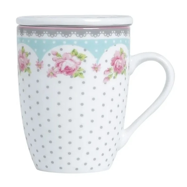 Caneca com tampa e filtro infusor de chá Amélia Lyor