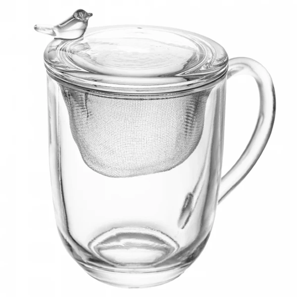 Caneca com tampa e filtro infusor de chá Bird Wolff 350 ml