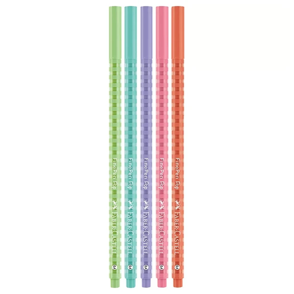 Caneta Fine Pen Pop Pastel Faber-Castell 0.4 mm 5 peças
