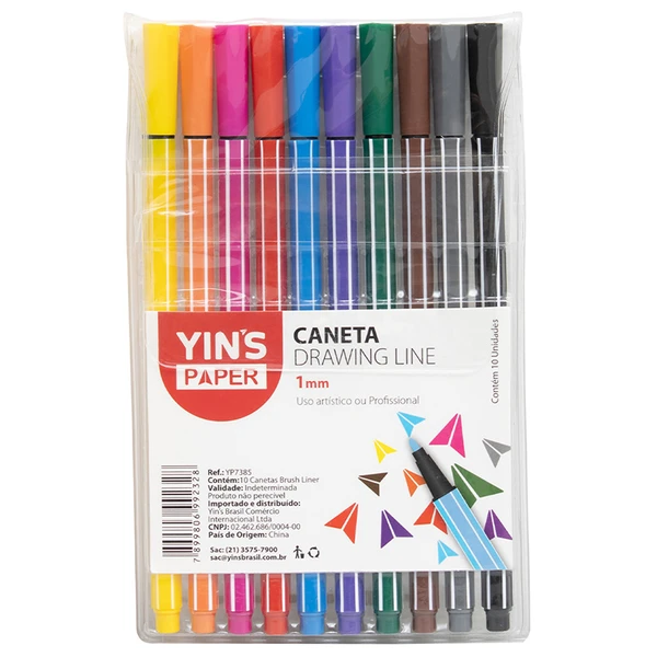 Caneta hidrográfica Drawning Line 1.0 mm 10 cores