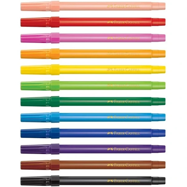 Canetas hidrográficas 12 cores clássicas Faber-Castell