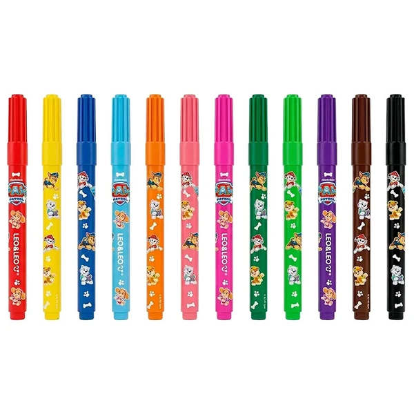 Canetas hidrográficas Hidrocor Big Patrulha Canina Leo&amp;Leo 12 cores