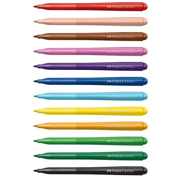 Canetas hidrográficas Vai e Vem 12 cores clássicas Faber-Castell