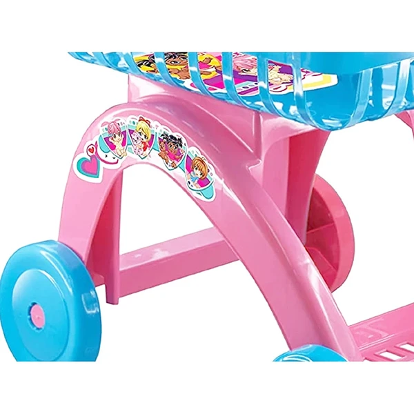 Carrinho de compras infantil com 4 rodinhas