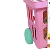 Carrinho de compras infantil com comidinhas de brinquedo