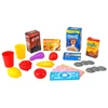 Carrinho de compras infantil com comidinhas de brinquedo
