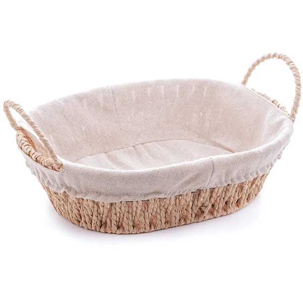 Cesta oval de papel trançado com forro de tecido Wolff 30,5x21x12