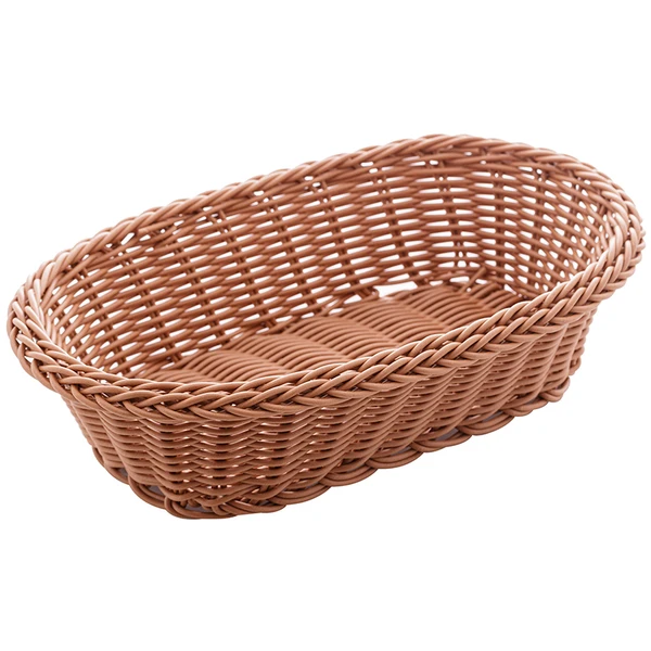 Cesta oval de plástico trançado Rattan Lyor 24x17x7