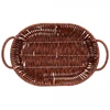 Cesta oval de plástico trançado com alça Rattan Lyor 22,5x15x7,5