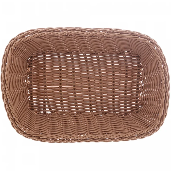Cesta retangular de plástico trançado Rattan Lyor 24x17x7