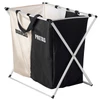 Cesto organizador duplo dobrável com alças para roupas pretas e brancas Lyor 59x38x57