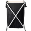 Cesto organizador duplo dobrável com alças para roupas pretas e brancas Lyor 59x38x57