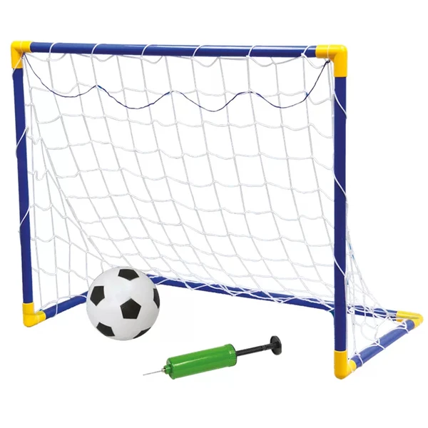 Chute a gol com trave, bola de futebol e bomba de ar