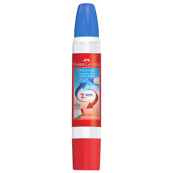 Cola Gel com 2 bicos para detalhes e áreas maiores Faber-Castell 34 g